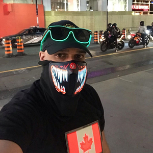 Chất Lượng Tốt Nhất Đầy Màu Sắc Giáng Sinh Trang Trí Nhà Cung Cấp Led Âm Thanh Hoạt Động Mặt Nạ Trung Quốc Đảng Mặt Nạ FG-MA El Chiếu Sáng Mặt Nạ Halloween PVC - Product Image 3