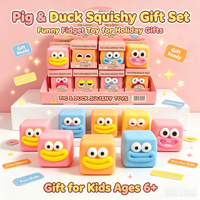 Jouet Squishy en PVC en forme de cochon ou de canard, blocs de construction, avec expressions mignonnes, doux à presser, jouet anti-stress pour enfants de 5 ans et plus
