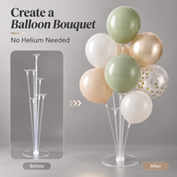 Support de ballons imprimé pour mariage, support de table transparent pour ballons, kit de support pour bouquet de ballons pour décoration de fête d'anniversaire