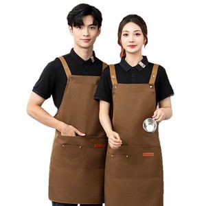 Tablier sans manches en toile imperméable et anti-taches, avec logo personnalisé, pour la restauration, <span class=keywords><strong>tenue</strong></span> de <span class=keywords><strong>travail</strong></span>, résistant aux taches, pour femme, texte publicitaire - Product Image 5