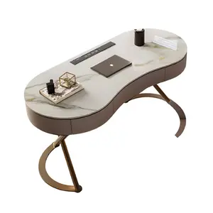 שולחן עבודה איטלקי פשוט ומודרני יוקרתי עם לוחות אבן המוקדשים לייעוץ קבלה שולחן משא ומתן משרדי וכו'