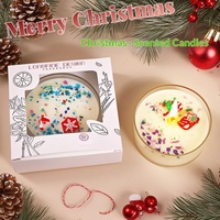 Bougie décorative cylindrique en cire de soja faite à la main pour Noël, cadeau souvenir pour une ambiance festive