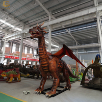 CCAD47 Zigong dragon de western rouge robotique dragon volant animatronique pour parc d'attractions