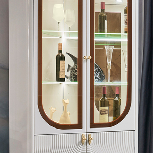 Meuble de rangement moderne en bois <span class=keywords><strong>blanc</strong></span> pour salon, bar à vin, grand meuble de luxe en verre pour salle à manger, <span class=keywords><strong>armoire</strong></span> à vin - Product Image 3