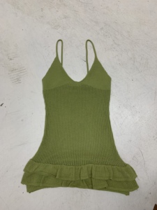 Vestido de Verano de Malla Verde Transparente con Tejido de Ganchillo, Sexy, con Cuello en V, Ajustado, con Volantes, Mini Vestido - Product Image 6