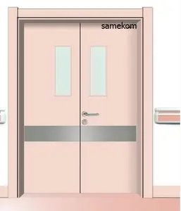 Двухстворчатая дверь для лаборатории, фармацевтической больницы, алюминиевая рама, чистая комната