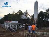 Planta Mezcladora de Concreto Estacionaria RMC de 35m3 por Hora, HZS35, con Silo de Cemento de 100T, Precio de Fábrica