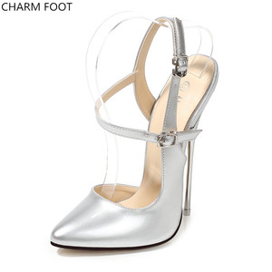 Estate delle donne alla moda Parola fibbia In Metallo 16 centimetri super high stiletto degli alti talloni dei <span class=keywords><strong>sandali</strong></span> - Product Image 3