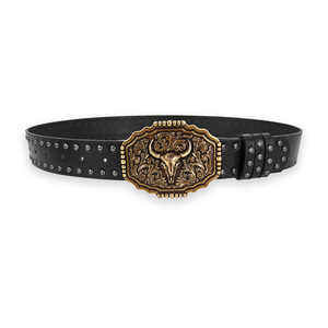 Cinturones <span class=keywords><strong>de</strong></span> diseñador para mujeres <span class=keywords><strong>de</strong></span> lujo para hombres y mujeres Jeans negro Punk <span class=keywords><strong>remache</strong></span> tachonado Hip Hop cinturón Y2K Goth Western Skull Pant cinturón ancho - Product Image 4