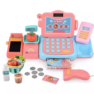 Plastic Pink Machine Simulation Elektronische elektrische Registrier kasse Rollenspiel Kunststoff Supermarkt Set Spielzeug Set für Kinder Kind