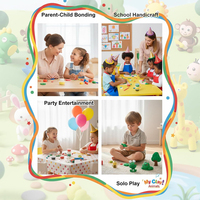 Arcilla de Modelar de Secado al Aire en 5 Colores, Temática de Animales, No Tóxica, Suave, para Niños, Juguete Educativo de Manualidades