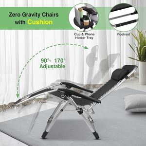 Mobilier d'extérieur Chaise <span class=keywords><strong>Zero</strong></span> Gravity Chair Pliable Outdoor Recliner Lounge Chairs Coussin détachable - Product Image 6