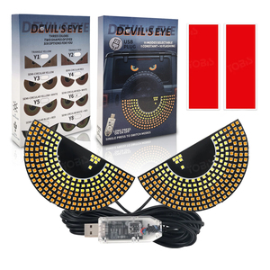 USD LED Devil Eyes Light Car Parabrisas trasero Triángulo decorativo Forma semicircular Devil's Eyes Luces para camiones - Product Image 2