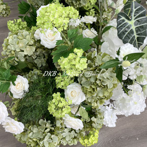 Dkb precio de fábrica al por mayor arco de flores verdes y blancas artificiales de alta calidad para decoraciones y eventos de ceremonia de boda - Product Image 4