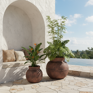 Nouveau design 2026 : Jardinières en poterie artisanale antique, pots en béton et ciment pour extérieur, jardinières décoratives pour jardin et maison, boîtes à fleurs, emballage inclus. - Product Image 3
