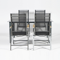 Tables de jardin en aluminium avec chaises pour fêtes, mariages, événements, bureau, salle à manger, ensemble table et chaises