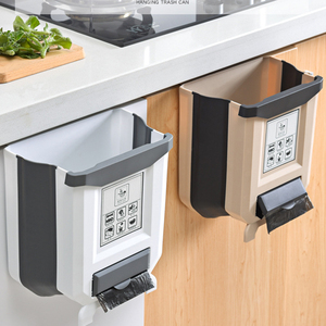 Hanging Foldable Trash Bin Kitchen Waste Bin Cabinet Collapsible Mini Garbage Can for Kitchen Bathroom