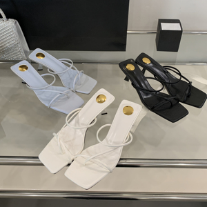 2025 Summer Collection New Korean Style Mid-Heel Lace-up <b>Flip</b>-<b>Flops</b> Non-Slip Sandals for Women High Heel <b>Slippers</b> - Product Image 4