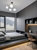 Ensemble de meubles de chambre à coucher modernes avec lit, bureau, bibliothèque, armoire en MDF, taille du lit 180*200 cm, garantie de 5 ans