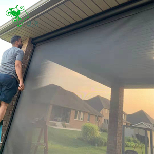 MINGYU 2026 - Persianas enrollables <span class=keywords><strong>de</strong></span> PVC lisas para exteriores, resistentes al viento, con control remoto, cremallera, pantalla inteligente <span class=keywords><strong>Alexa</strong></span>, estilo francés - Product Image 1