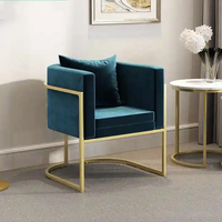 Fauteuil de salon nordique le plus populaire paresseux canapé simple chaise cadre en métal tissu couvre salon un siège fauteuil d'appoint
