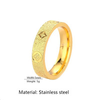 Bague en acier inoxydable à motif trèfle texturé, bague de doigt vintage à fleur porte-bonheur, bijou unisexe pour couple, cadeau