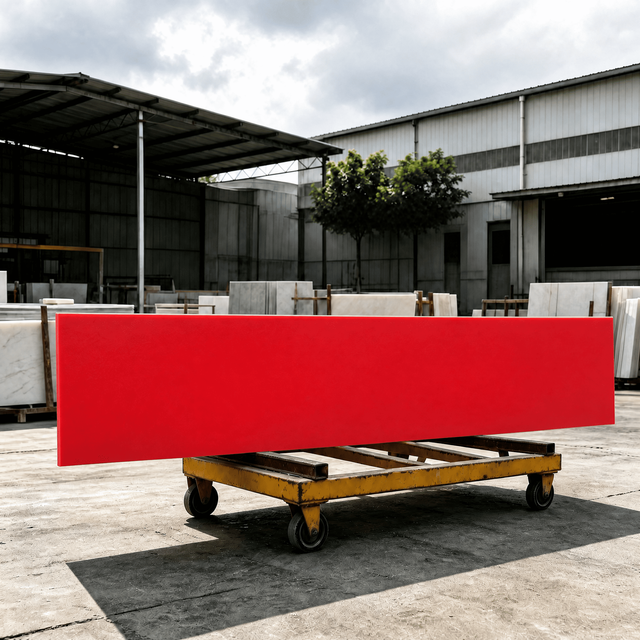 12mm Vivid Solid Bright Red Acrylic Solid Surface Sheet Wholesale for Hotel Reception Desk Countertop