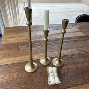 Wholesale Minimalist Vintage Iron Long Stemmed <strong>Candle</strong> Holder <strong>Stick</strong> Sets Antique <strong>Gold</strong> Metal <strong>Candle</strong> <strong>Stick</strong> Holder for Home Decor - Product Image 4