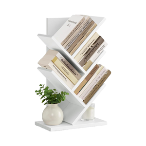 Librería Moderna de Madera de 5 Niveles, Estante Esquinero Compacto para Ahorrar Espacio, Organizador de Libros, CDs y Juegos para Sala de Estar - Product Image 1