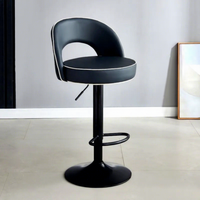 Tabouret de bar moderne de luxe nordique en cuir PU avec dossier, chaise de bar haute pour îlot de cuisine, café, mobilier de bar à domicile