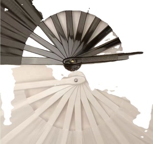 Éventail pliant personnalisé en plastique coloré de 33 cm, idéal pour le Kung Fu, les carnavals, la musique, les festivals, la danse, cadeaux et artisanat en bambou - Product Image 3