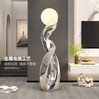 Lampadaire d'art moderne en résine, statue humaine, style nordique, pour hall d'hôtel, salon et coin, avec fonction d'éclairage