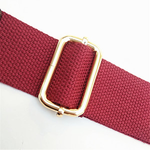 Meetee B-J176 3.8cm Nouvelle sangle en coton sauvage de couleur unie avec bandoulière longue en cuir Pu