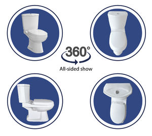 Oferta: Juego Sanitario de Dos Piezas con Sifón en P, Inodoro de Dos Piezas con Descarga por Arrastre en Sri Lanka, Cerámica, Montaje en el Suelo - Product Image 2