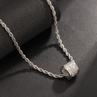 Collier pendentif en zircon en acier titane étanche avec chaîne torsadée pour femme, cadeau d'anniversaire et de fêtes