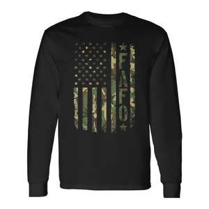 T-shirt a maniche lunghe Fafo Camo Flag in stile militare con design della bandiera americana - Product Image 1