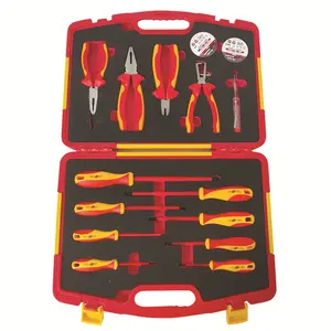 S680A-15 SFREYA VDE 1000V Insulated Insulation Tools Case Double Color 15pcs Pliers And Screwdrivers Set Kit