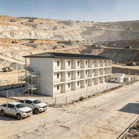 Maison préfabriquée modulaire à 3 étages en conteneur plat pour le camping des entrepreneurs, construction sur mesure, structure en acier galvanisé