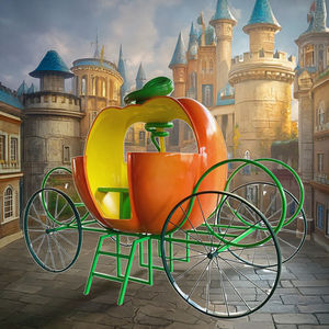 Nouveau chariot de citrouille personnalisable de conception d'halloween en plein air grandes sculptures 3D citrouille géante en fibre de verre - Product Image 1