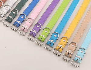 Jimat bahan kulit bercahaya personalisasi Logo pemegang lucu warna-warni hewan peliharaan kerah untuk pelatihan sehari-hari aktivitas - Product Image 4