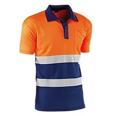 Polos - HV730BCAZUL S Eire - Couleur : Orange fluo/bleu - Bandes réfléchissantes « eye bird » avec trois éléments - Product Image 2