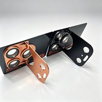 360 °   Protection intégrale d'objectif d'appareil photo avec béquille, cadre métallique mat, film anti-reflet AR AF, vente en gros pour iPhone 18 Pro, Pro Max, 17 Pro