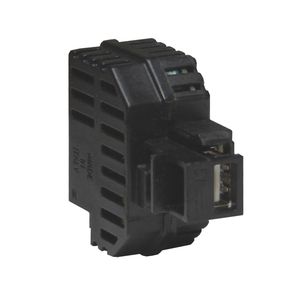Alimentation électrique Fanton 82891 Keystone avec prise USB-A 2.1A noire encastrable pour appareils électroménagers - Product Image 1