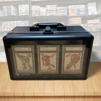 Boîte de rangement en aluminium pour cartes gradées, étui pour toploaders, boîte de présentation pour cartes de sport avec prix promotionnel