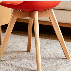 <span class=keywords><strong>Chaise</strong></span> de salle à manger de style nordique en PP, <span class=keywords><strong>chaise</strong></span> ergonomique avec pieds en <span class=keywords><strong>bois</strong></span> massif, <span class=keywords><strong>chaise</strong></span> d'appoint imperméable et résistante aux taches pour la maison et le bureau - Product Image 4