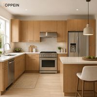 Meubles de cuisine OPPEIN en chêne chaud, prêts à assembler (RTA), en kit, pour projets d'appartements