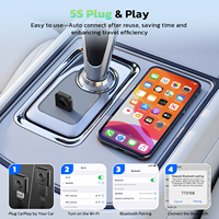 Kabelloser CarPlay-Adapter, Superschnelles Upgrade Mini 2-in-1 Carplay & Android Auto von Kabelgebunden zu Kabellos Adapter mit OTA-Unterstützung