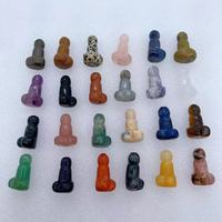 Dildo de Cristal Natural Mini al por Mayor, Artesanía de Piedra Semipreciosa, Pene de Cristal de Cuarzo Mixto Tallado a Mano
