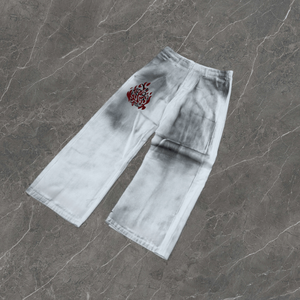 กางเกงยีนส์ทรงตรงแบบสั่งตัดสำหรับผู้ชาย เอวกลาง ระบายอากาศได้ดี สไตล์วินเทจ ล้างสีแบบ Snow Wash เหมาะสำหรับสตรีทแวร์ - Product Image 3