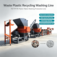 Ligne de lavage et de recyclage de bouteilles en plastique PET à petite échelle, usine de lavage de flocons de PET pour les entreprises de recyclage